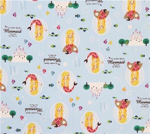 cute Mermaid Kokka fabric from Japan kawaii 2