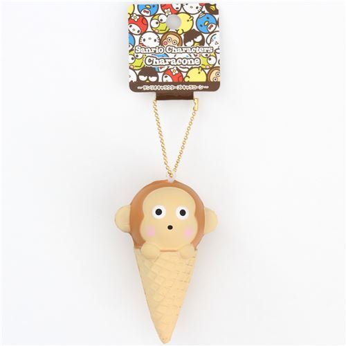 cute Monkichi ice cream cone squishy for bag - modeS4u