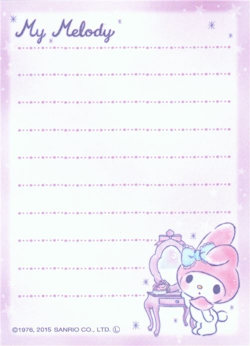 cute My Melody star dressing table mini Note Pad - modeS4u