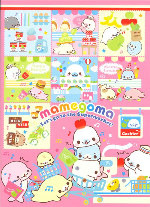 cute Notepad Mamegoma Seals in the supermarket - modeS4u