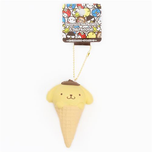 Adorable squishy  Pompompurin en forme de cornet de glace, bijou de sac 2