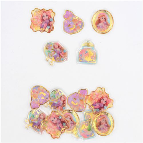 cute Rapunzel hard flake sticker gold metallic embellishment Sticker