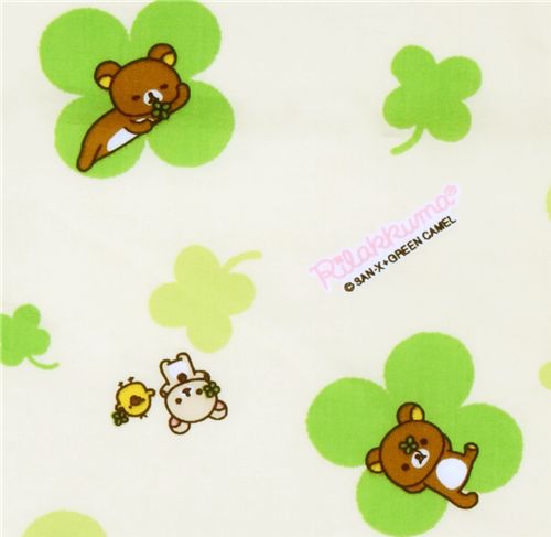cute Rilakkuma bear San-X fabric cloverleaves 1
