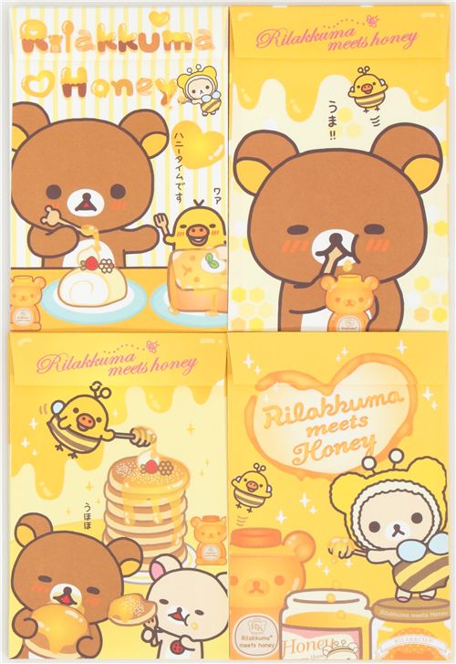 Cute Rilakkuma Bear Honey Letter Set San-x - Letter Sets - Stationery 