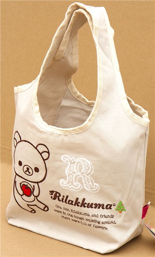 cute Rilakkuma bear shopping bag with apple modeS4u