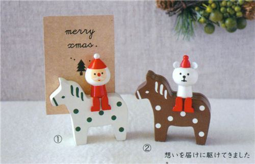 Segnaposto Natalizio.Grazioso Segnaposto Natalizio Babbo Natale Su Pony Giappone Modes4u