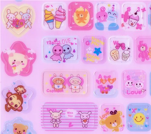 cute animals keyboard sticker pink kawaii - modeS4u
