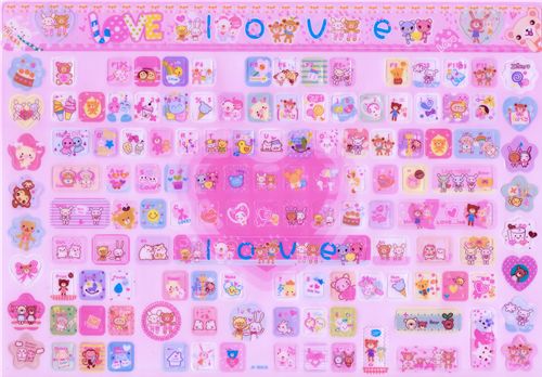 cute animals keyboard sticker pink kawaii keyboard sticker stickers