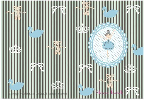 Carte de remerciement avec une danseuse de ballet par Shinzi Katoh Japon 2