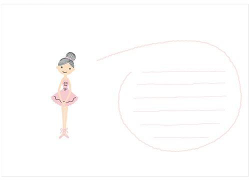 Carte de remerciement avec une danseuse de ballet par Shinzi Katoh Japon 3