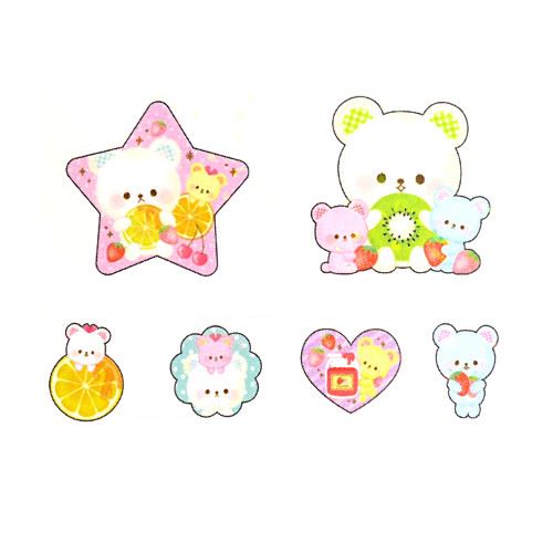 cute bear animal fruit sticker sack by Crux modeS4u