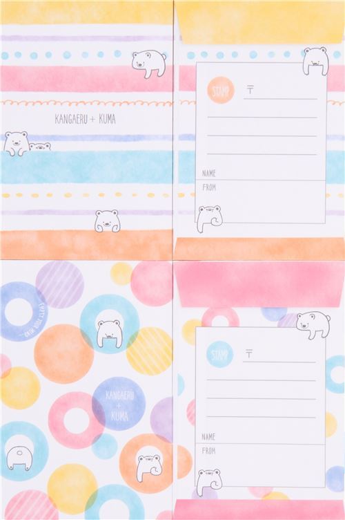 Cute Bear Colorful Circle Letter Envelope Set Letter Sets 