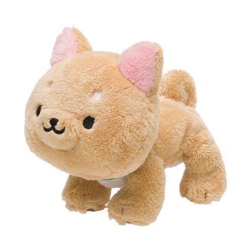 cute beige Iiwaken dog plush toy with collar Dog Plush Stuffed
