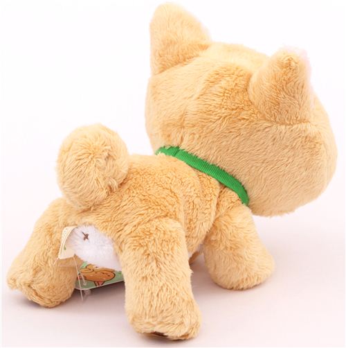 cute beige Iiwaken dog plush toy with collar Dog Plush Stuffed