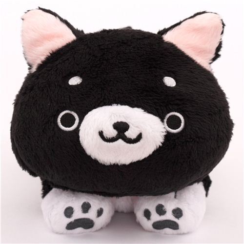 cute black and white Iiwaken dog plush toy with collar - Dog Plush ...