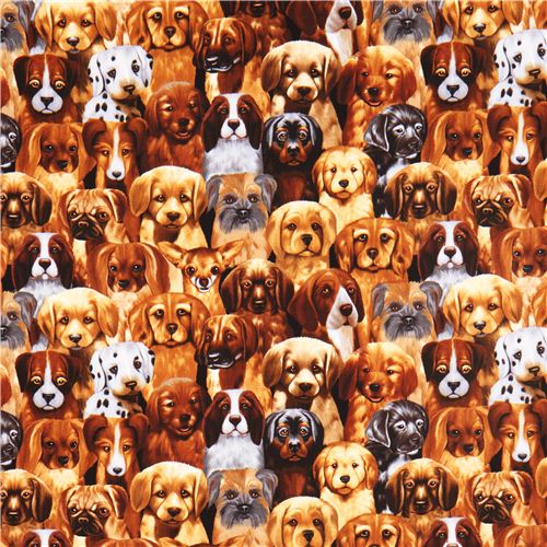 cute black dog animal fabric by Timeless Treasures 2