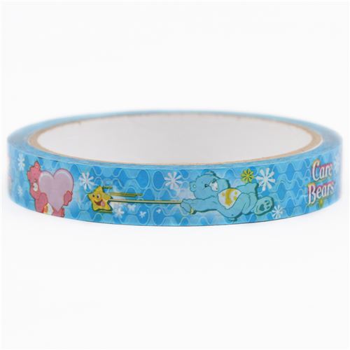 cute blue Care Bears flower wavey line pattern deco tape sticky tape