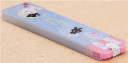 cute blue colorful star rabbit mechanical pencil refill set from Japan ...