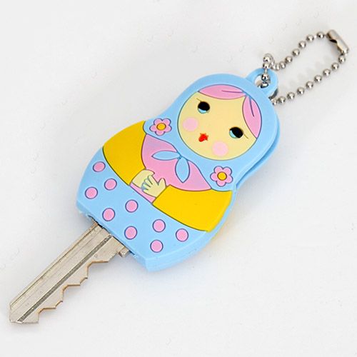 cute blue matryoshka key cover charm modeS4u