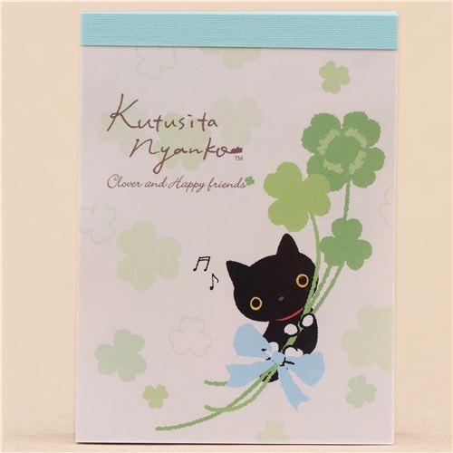 cute bow cat animal clover mini Note Pad San-X - modeS4u