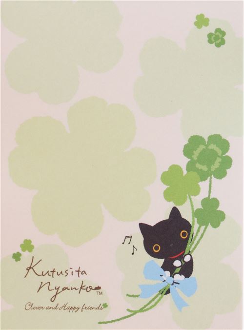 cute bow cat animal clover mini Note Pad San-X - modeS4u