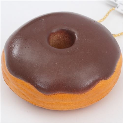 Squishy Cafe de N en forme de beignet donut avec un glaçage marron