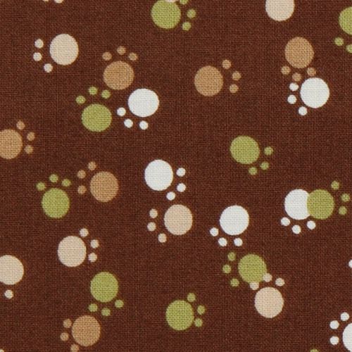 cute brown paws fabric Robert Kaufman kawaii 1