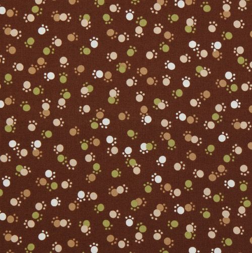 cute brown paws fabric Robert Kaufman kawaii 2