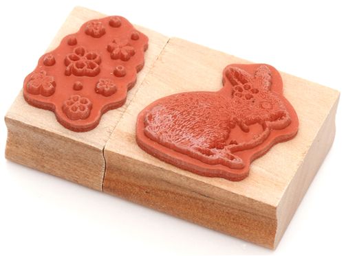 cute bunny wooden stamp set 2 pieces - Stamps - Stationery - Kawaii ...