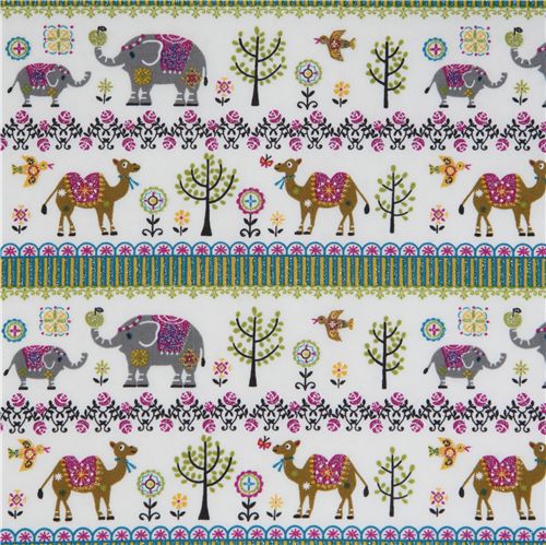 cute camels elephants Japanese fabric Kokka 2