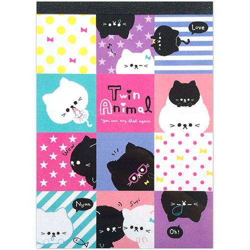 cute cat colorful pattern block Note Pad by Q-Lia - Memo Pads ...