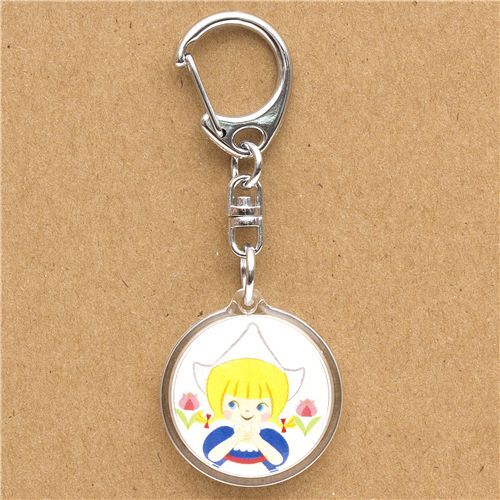 cute circular Dutch girl keychain from Japan - modeS4u