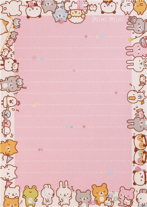 cute colorful bunny cat panda bear animal block Note Pad by Q-Lia ...