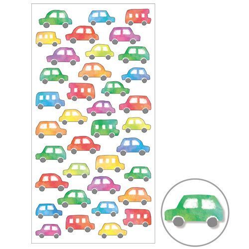 cute colorful car semi transparent tiedye stickers Mind Wave modeS4u