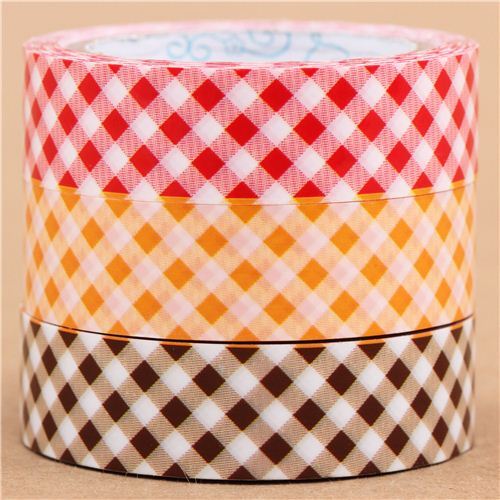 cute colorful checkered deco tape set - modeS4u