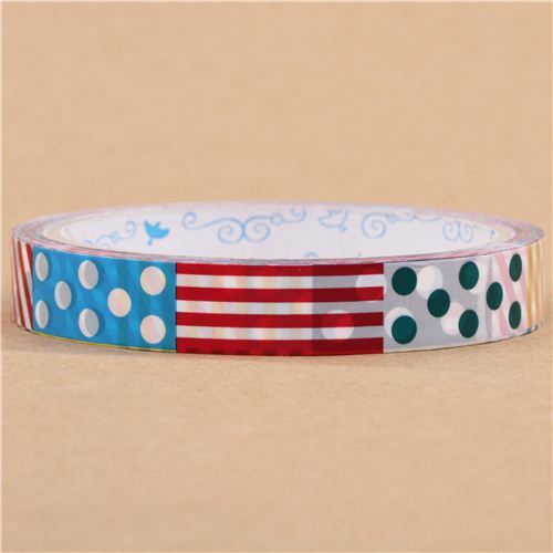 cute colorful dot and stripe pattern deco tape - modeS4u Kawaii Shop