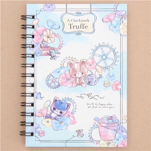 cute colorful ring binder notebook with bear cat flower modeS4u