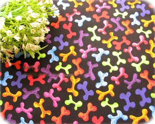 cute colourful dog bones fabric kawaii half yard 1