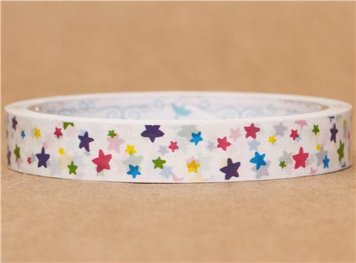 cute colourful star deco tape sticky tape from Japan - Checker, Dots ...
