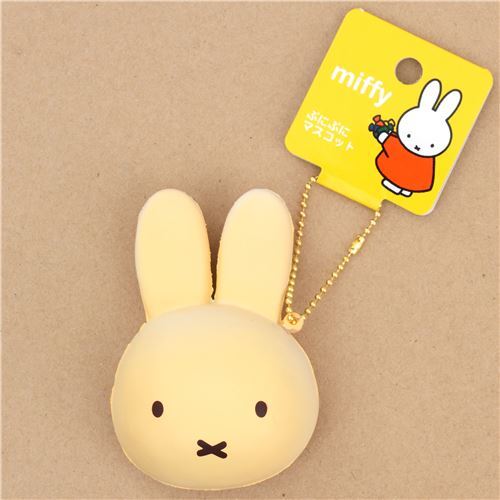 cute cream color Miffy bunny rabbit bread bun squishy for bag backpack ...