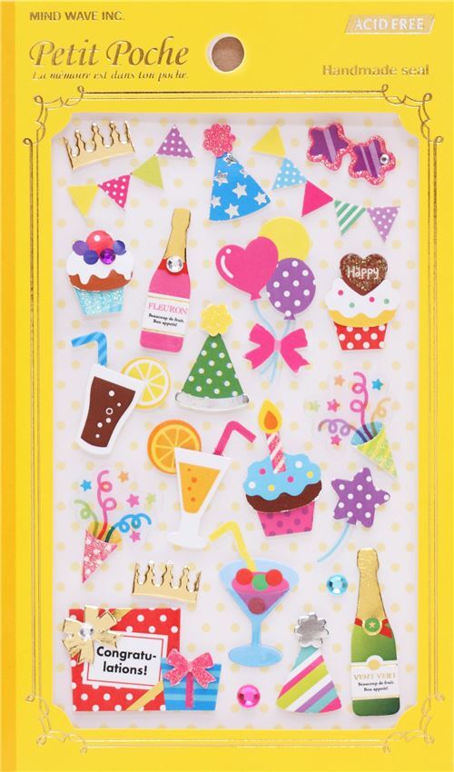 cute cupcake party pop out stickers from Japan modeS4u
