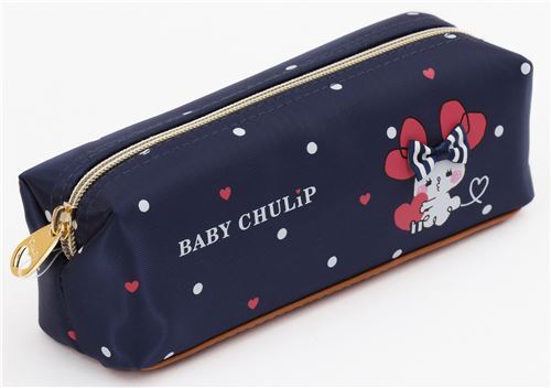 cute dark blue animal pencil case dot heart by Mind Wave 5