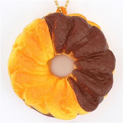 cute dark brown orange-yellow French cruller brown filling squishy charm kawaii Cafe de N 2