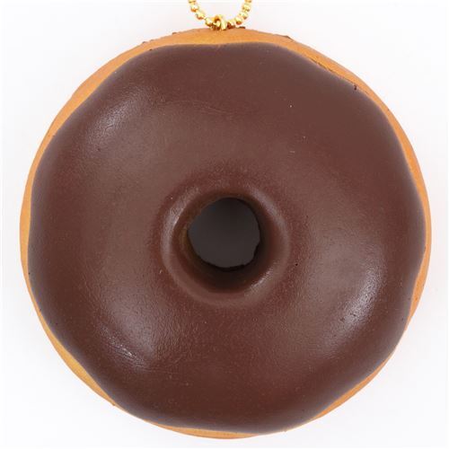 Squishy Cafe de N en forme de beignet donut avec un glaçage marron 2