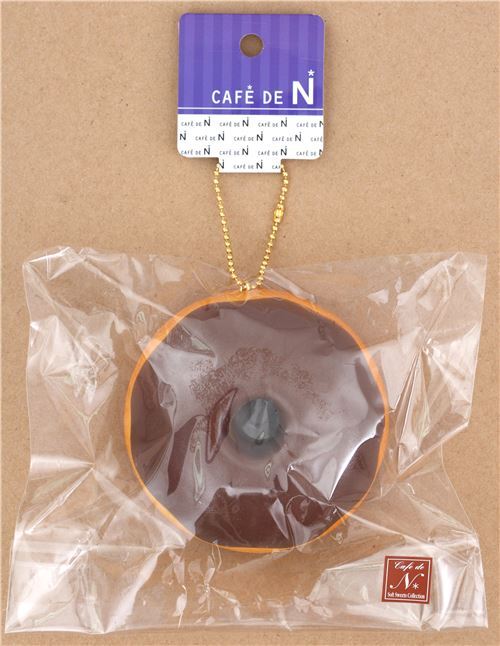 Squishy Cafe de N en forme de beignet donut avec un glaçage marron 4