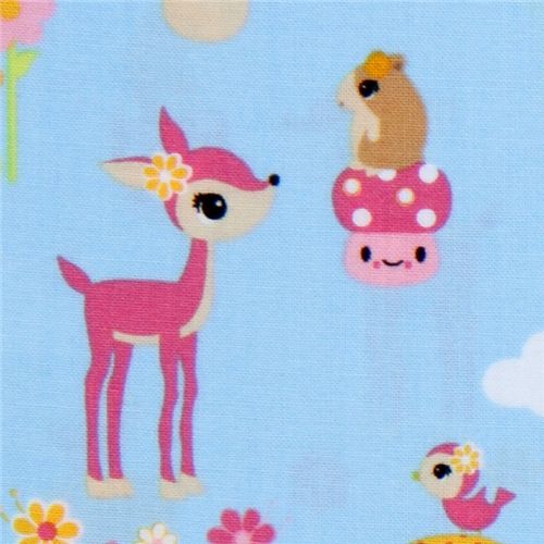 cute fabric deer hamster Toyland Robert Kaufman 1