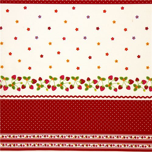 cute fabric with strawberry flowers and dots Kokka 2