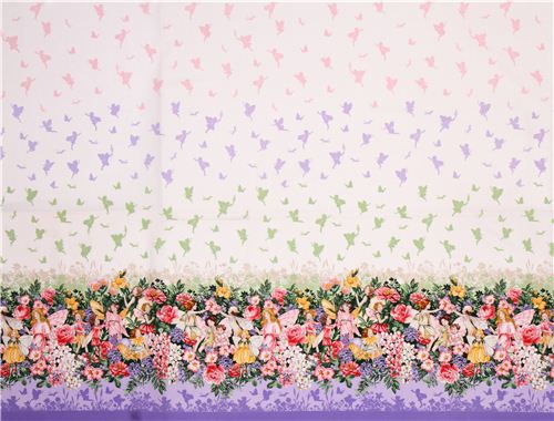 cute fairy flower glitter border panel fabric Michael Miller USA 5