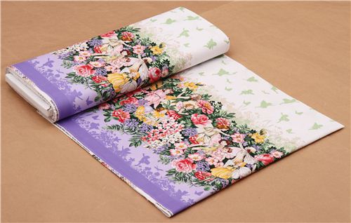 cute fairy flower glitter border panel fabric Michael Miller USA 6