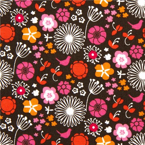 cute florets fabric with birds de Michael Miller 1